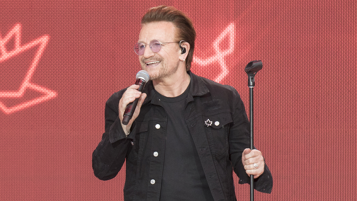 OTTAWA, ON - JULY 01:  Bono performs during Canada Day celebrations at Parliament Hill on July 1, 2017 in Ottawa, Canada.  (Photo by Mark Horton/Getty Images)
